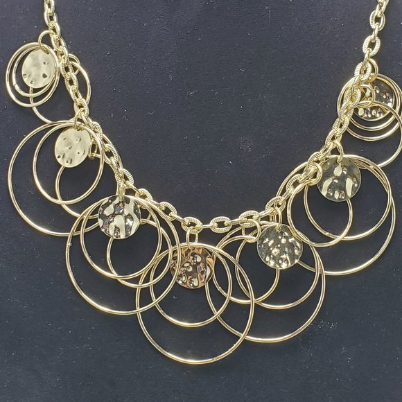 New York & CO. gold link with gold discs necklace - Picture 3 of 4